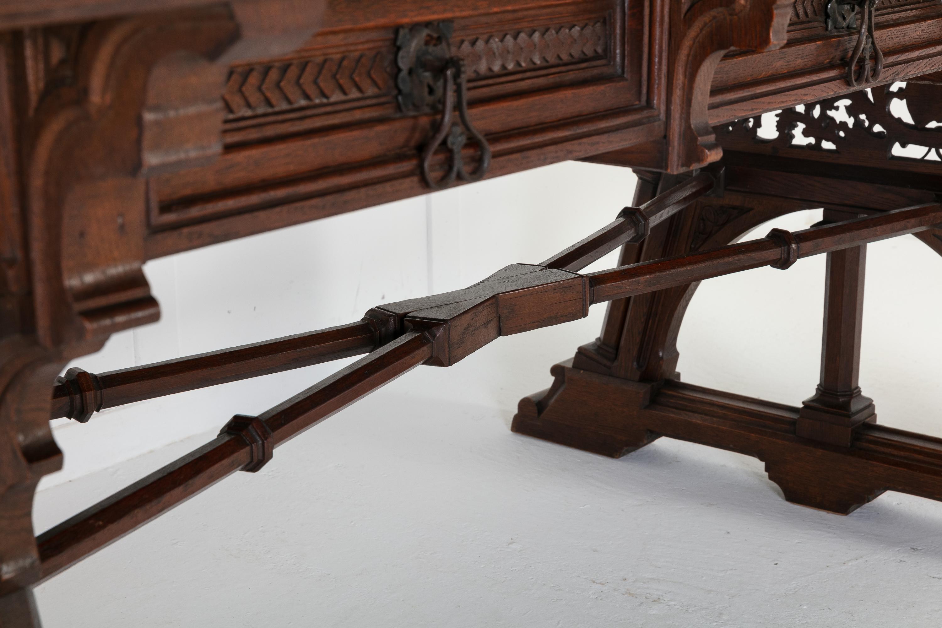 Large 19th Century Gothic Desk 2