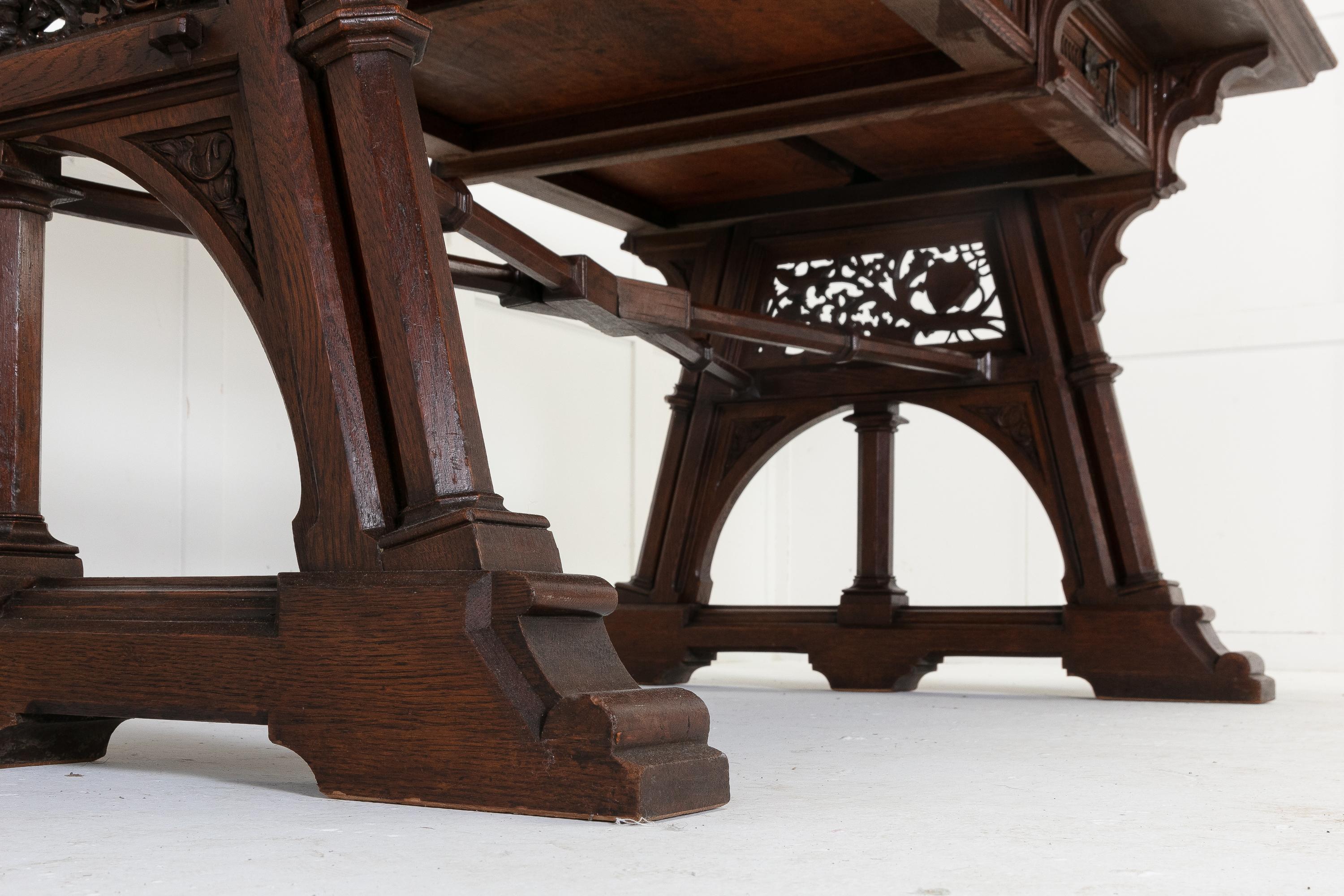 Large 19th Century Gothic Desk 3