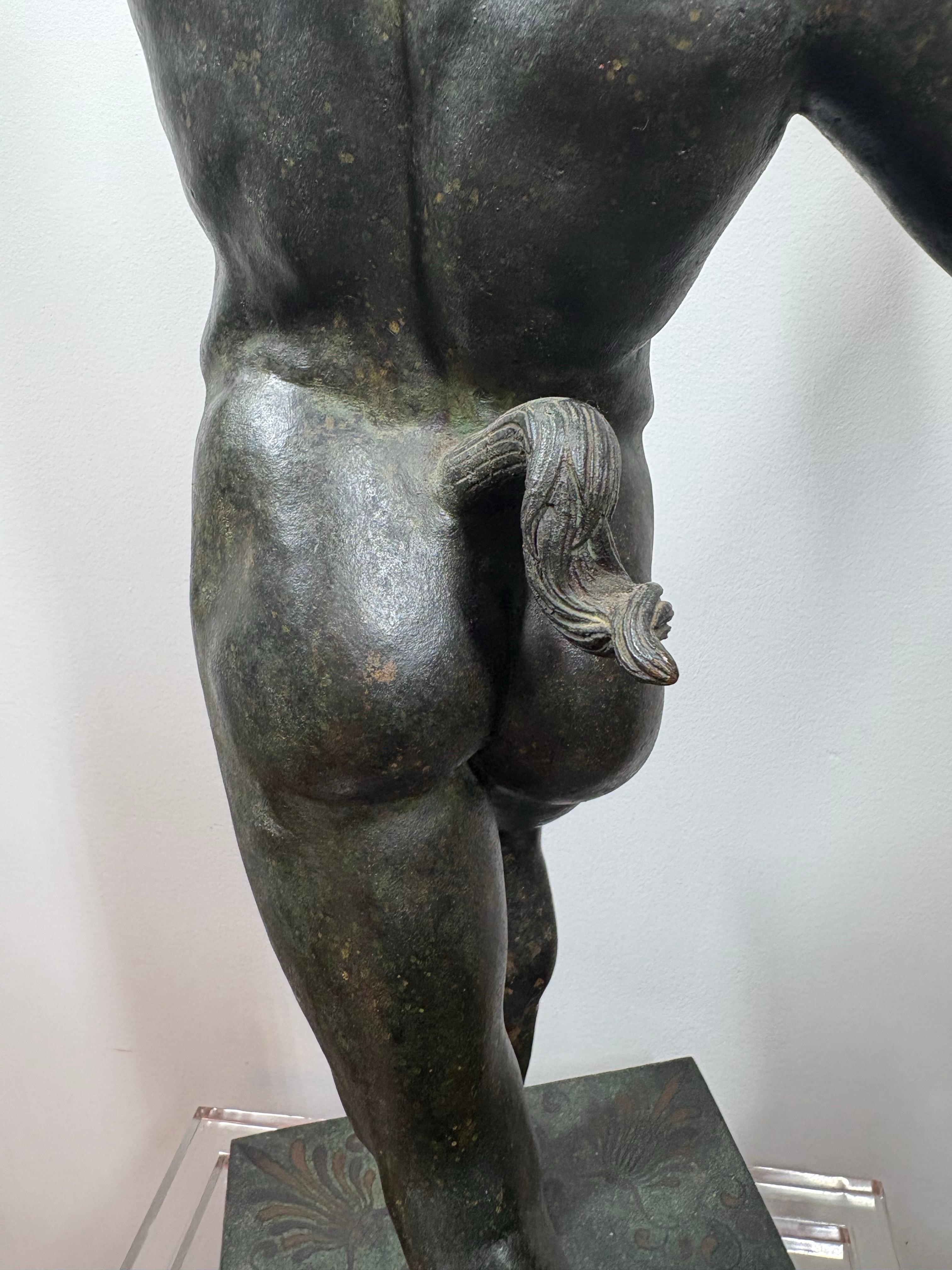 Large 19th century Grand Tour  bronze model of Dancing Satyr in vendita 11