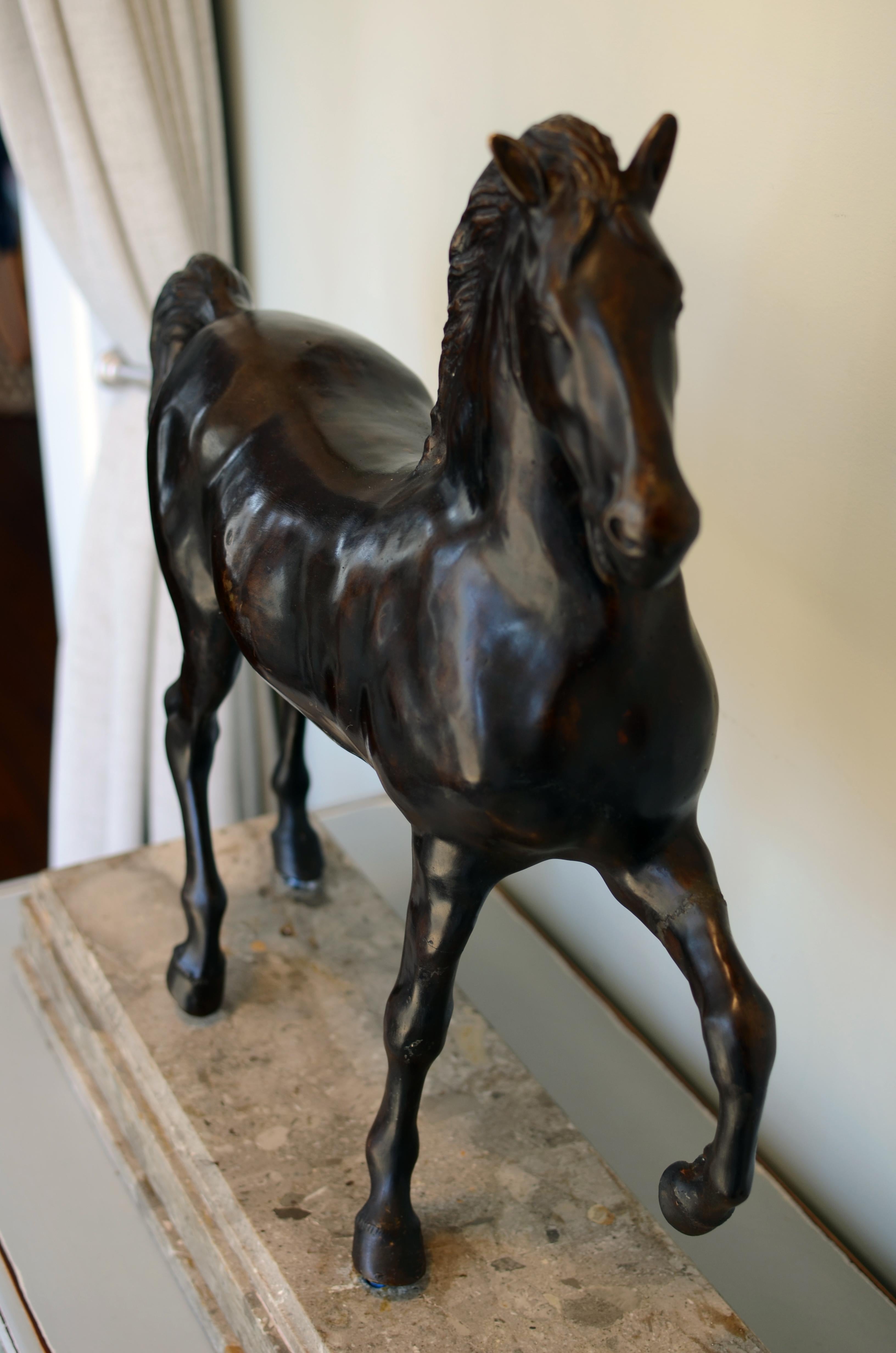 Cast Large 19th Century Grand Tour Bronze of a Trotting Horse