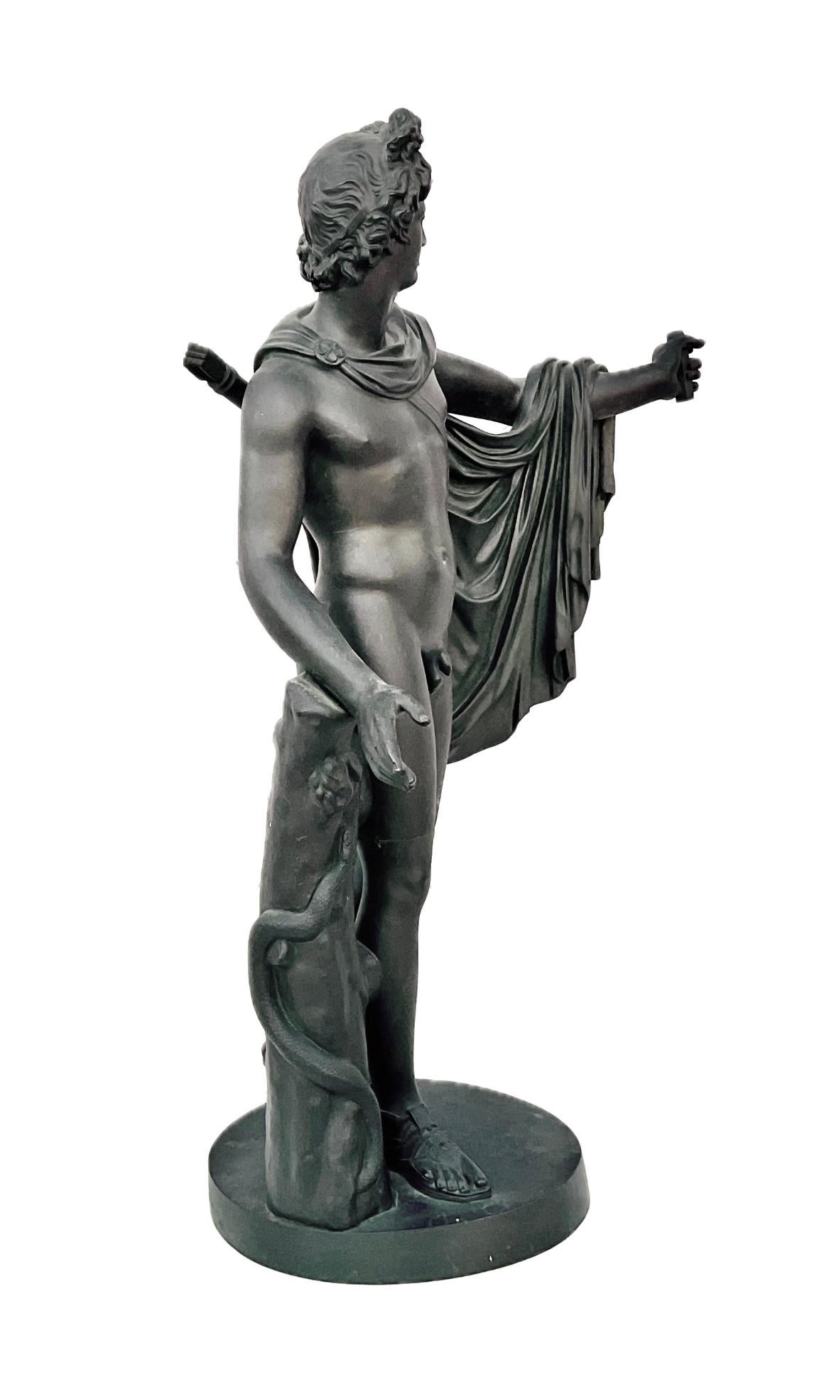 Italian Large 19th Century Grand Tour Bronze Sculpture of Apollo Belvedere