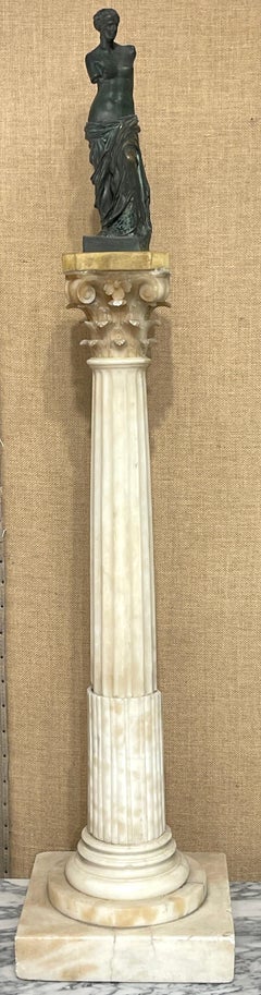 Large 19th Century French Grand Tour Venus de Milo Marble Column