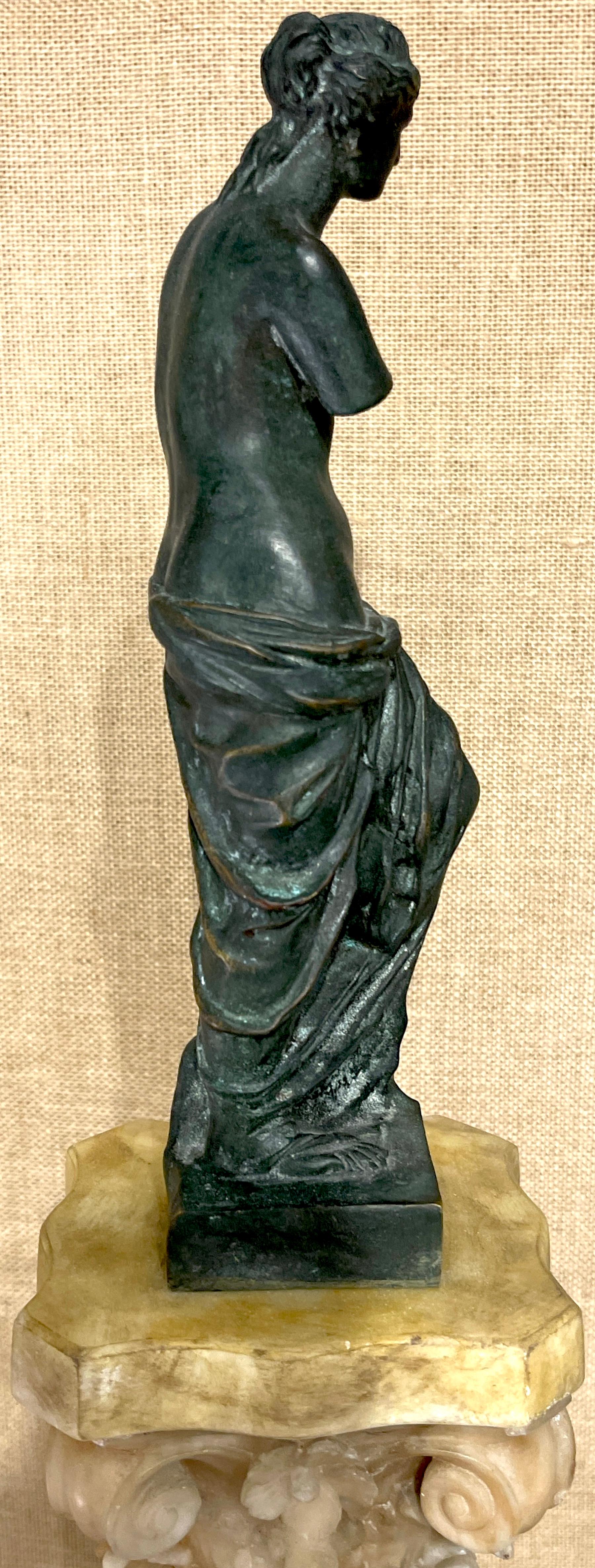 Grande colonna in marmo del Grand Tour del XIX secolo con Venere di Milo in vendita 1