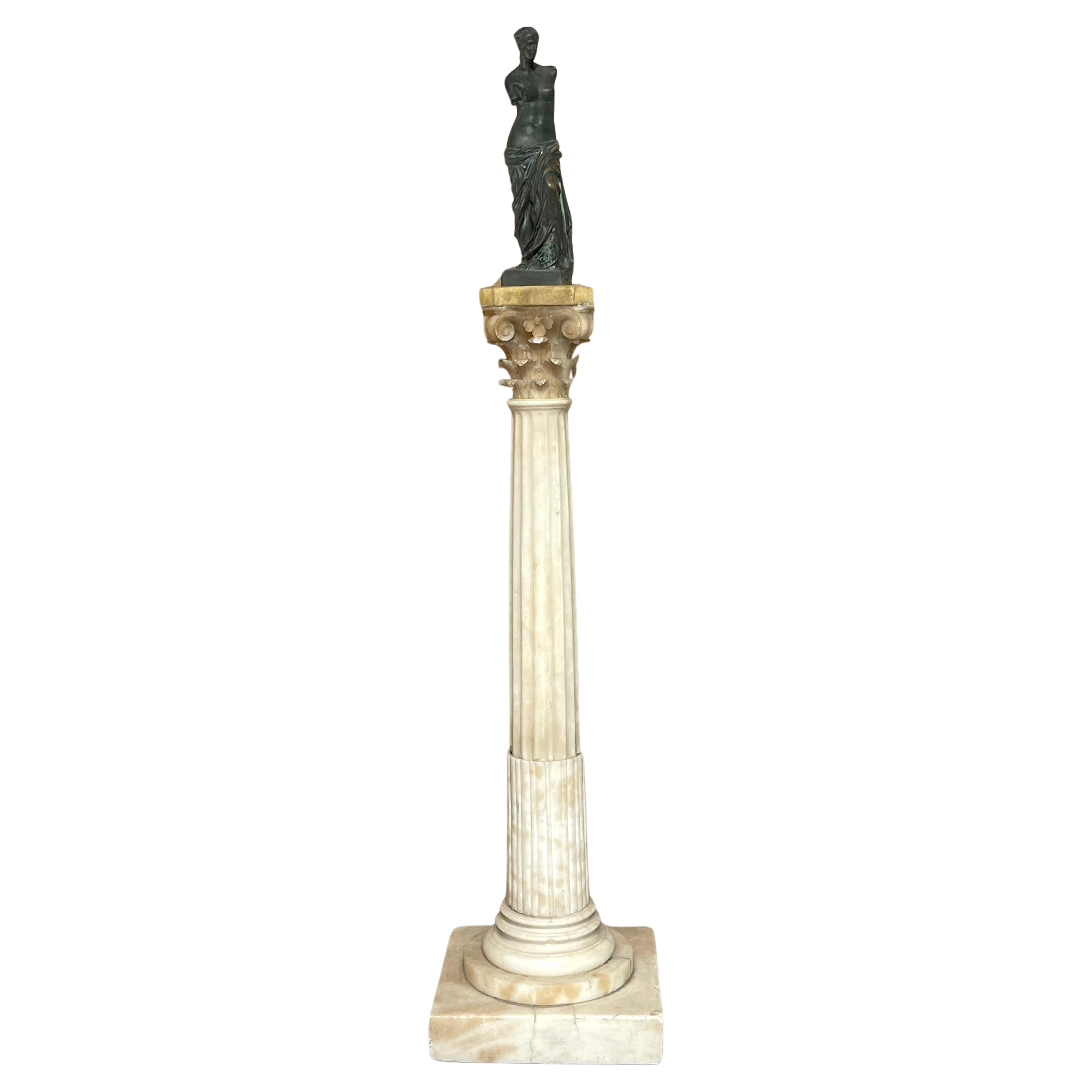 Large 19th Century Grand Tour Venus de Milo Marble Column