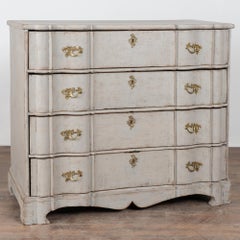 Grande cassettone rococò grigio del XIX secolo