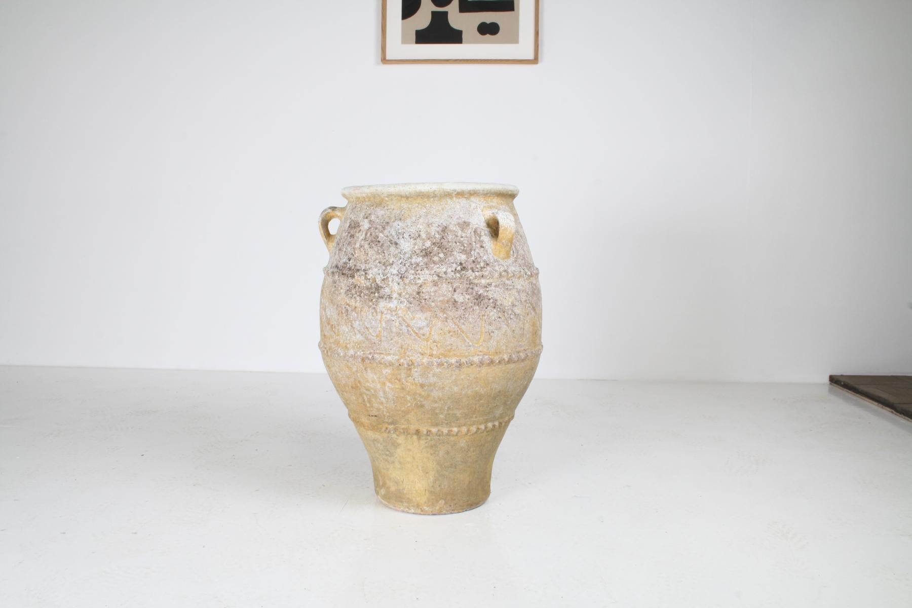 Classical Greek Large 19th Century Grecian Terracotta Pithari Oil Jar  Olive Pot Garden Planter