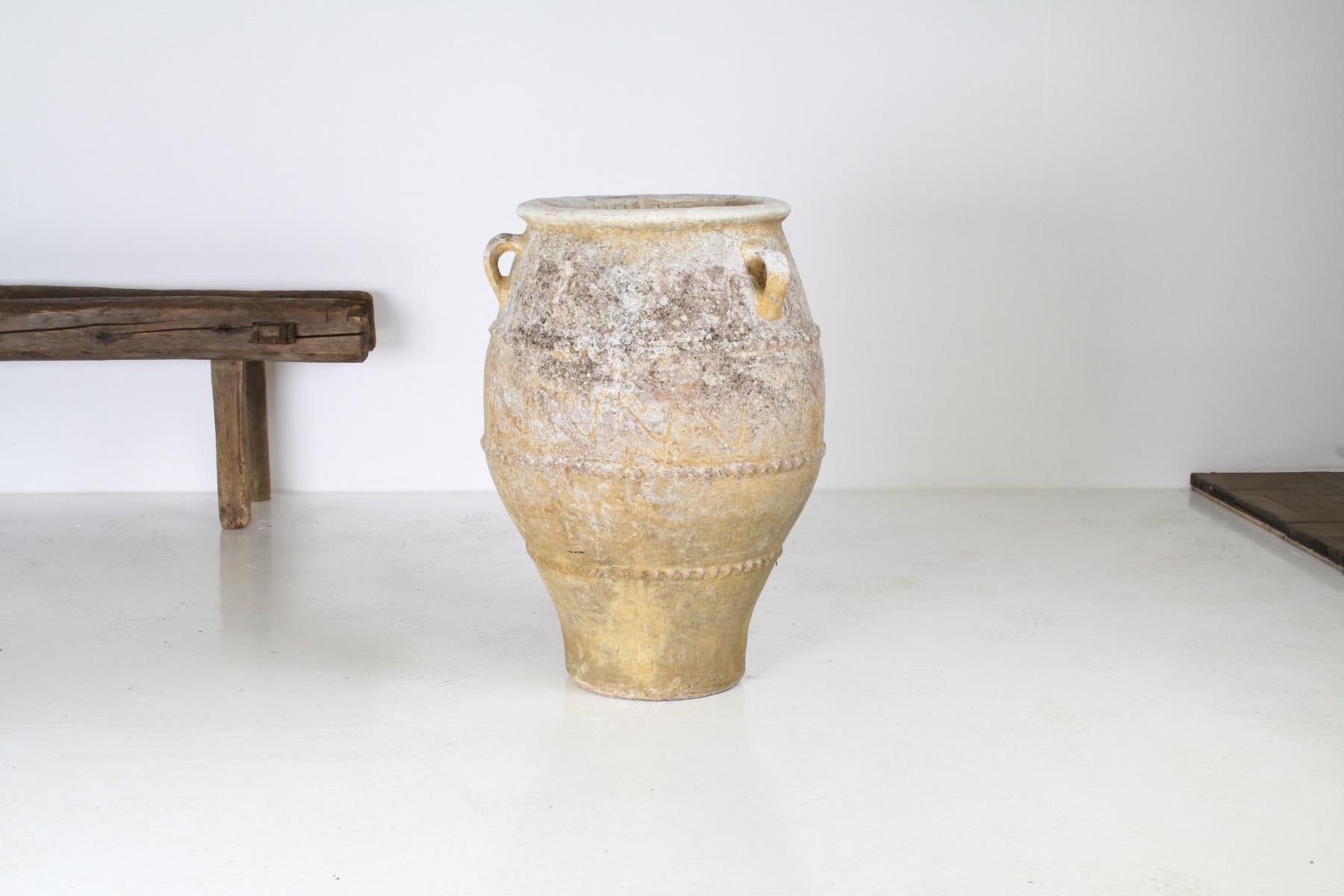 Large 19th Century Grecian Terracotta Pithari Oil Jar  Olive Pot Garden Planter In Good Condition In Llanbrynmair, GB