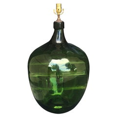 Großes grünes Glas des 19. Jahrhunderts Jerobeam als Lampe
