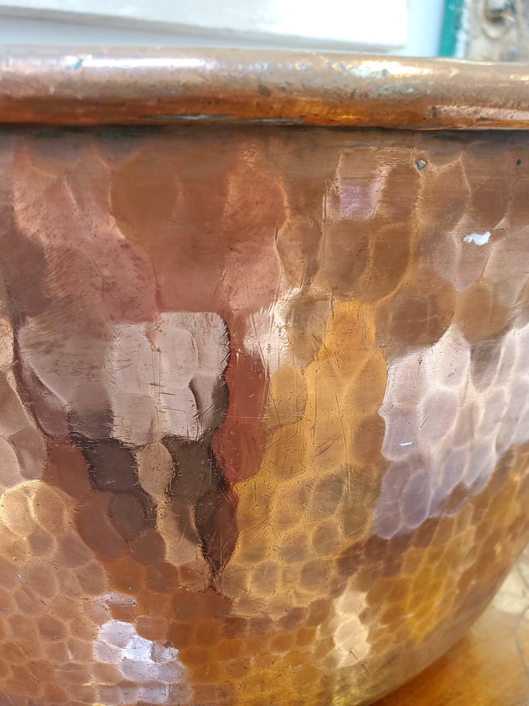 Large 19th Century Hand Hammered North African Copper Pot For Sale at 1stDibs