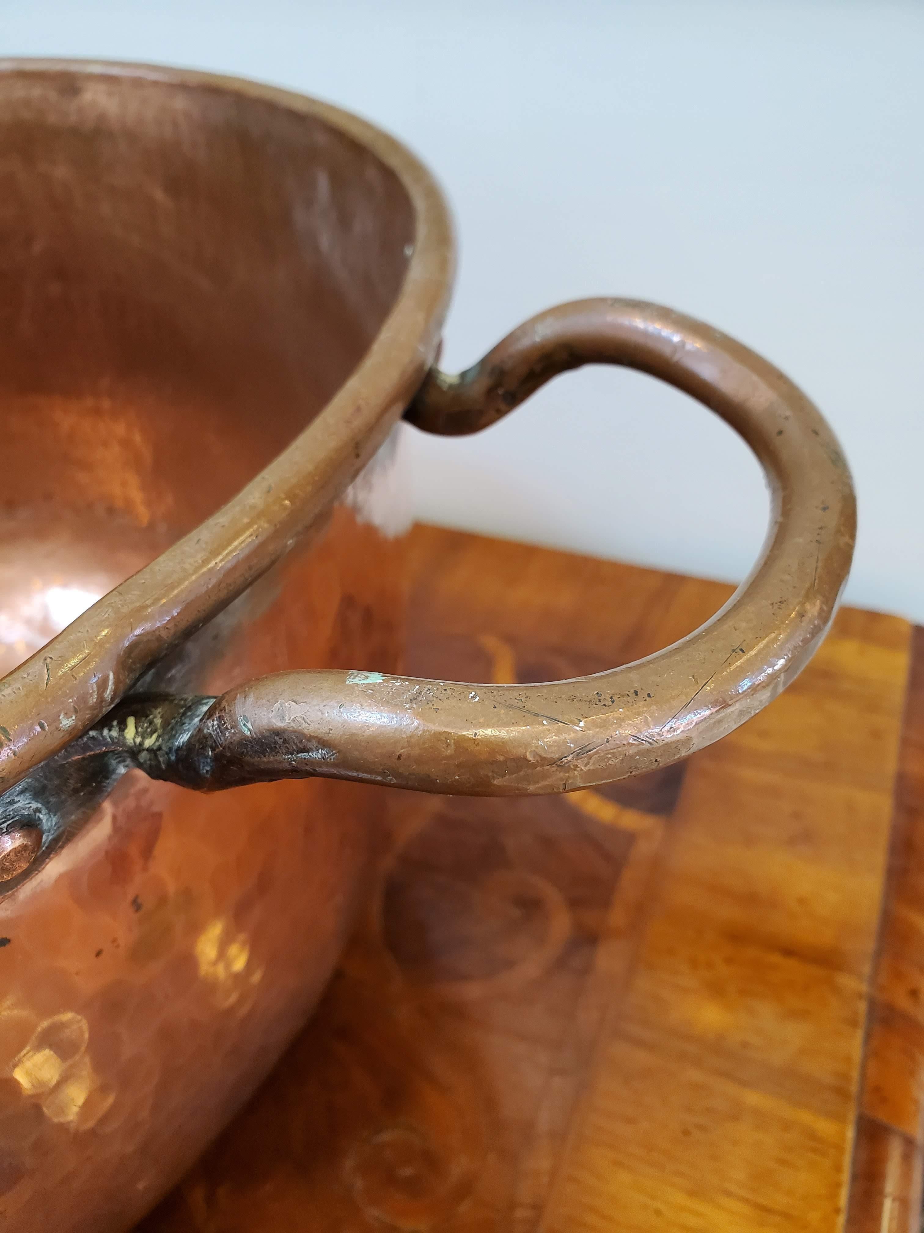 Large 19th Century Hand Hammered North African Copper Pot In Good Condition In Middleburg, VA