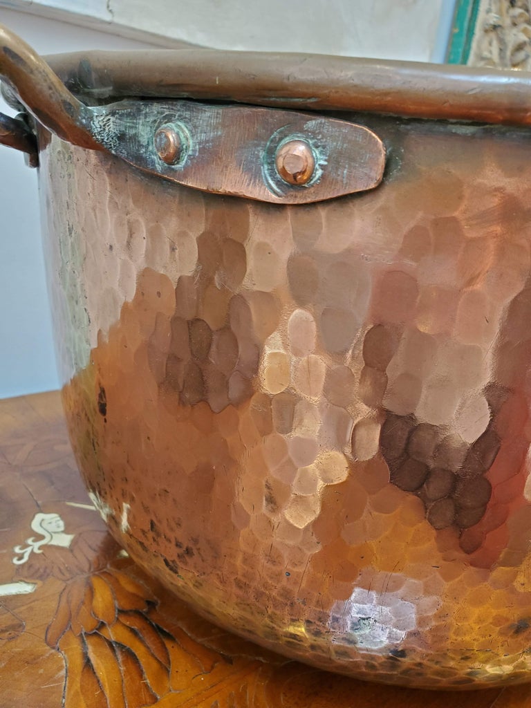 Large 19th Century Hand Hammered North African Copper Pot For Sale at 1stDibs