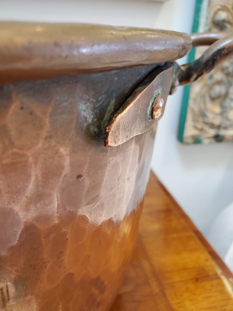 Large 19th Century Hand Hammered North African Copper Pot For Sale at 1stDibs