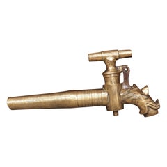Large 19th Century Heavy Bronze Wine Barrel Spout from Montpellier, France
