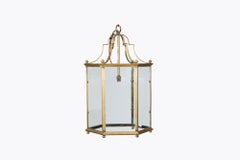 Large 19th Century Hexagonal Brass Lantern