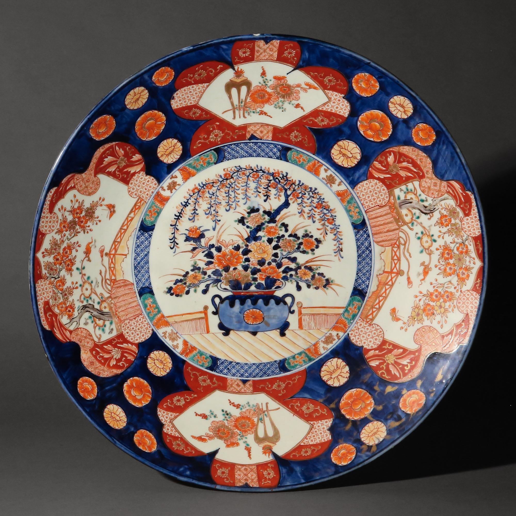 Japanese Large 19th Century Imari Charger For Sale