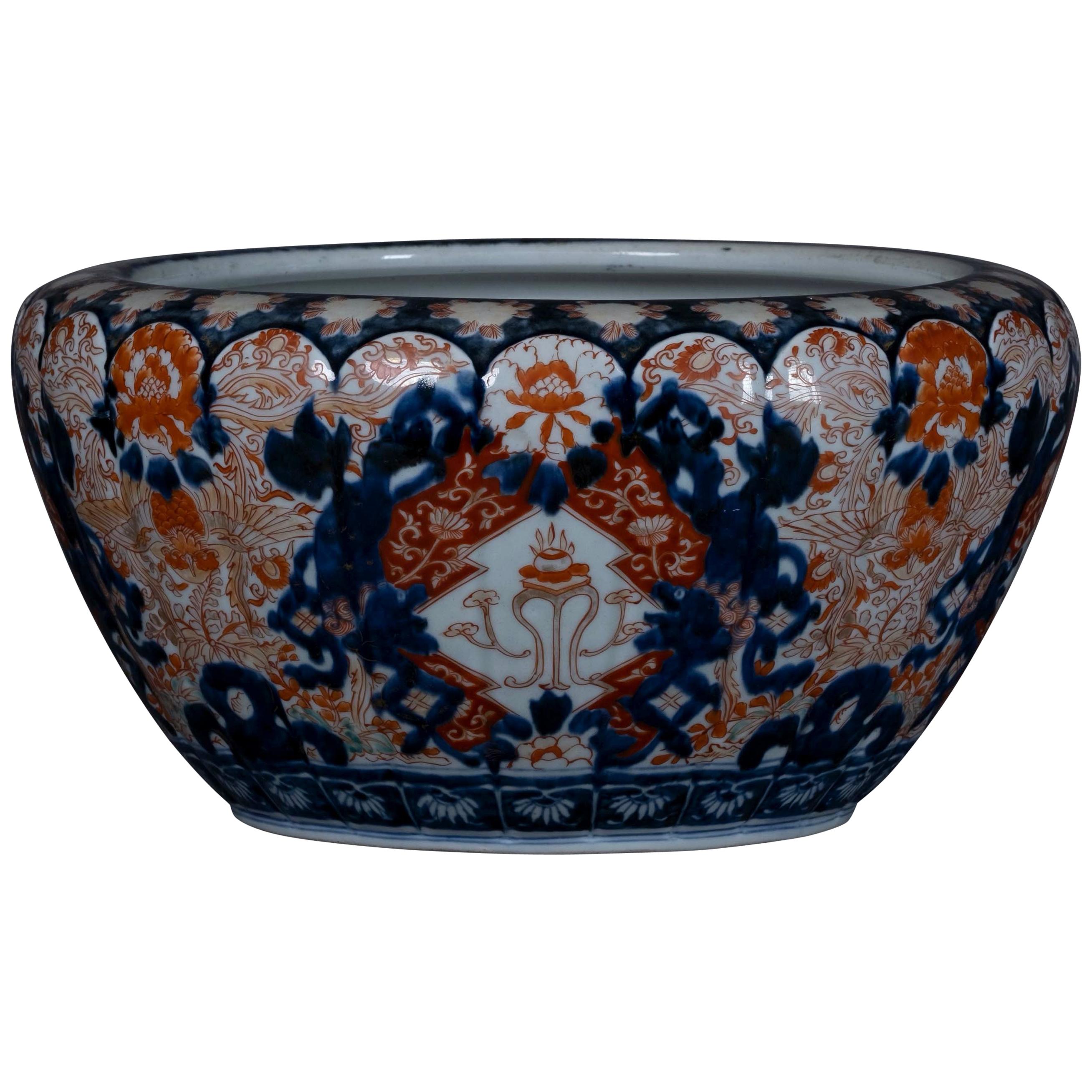 Large 19th Century Imari Porcelain Bowl