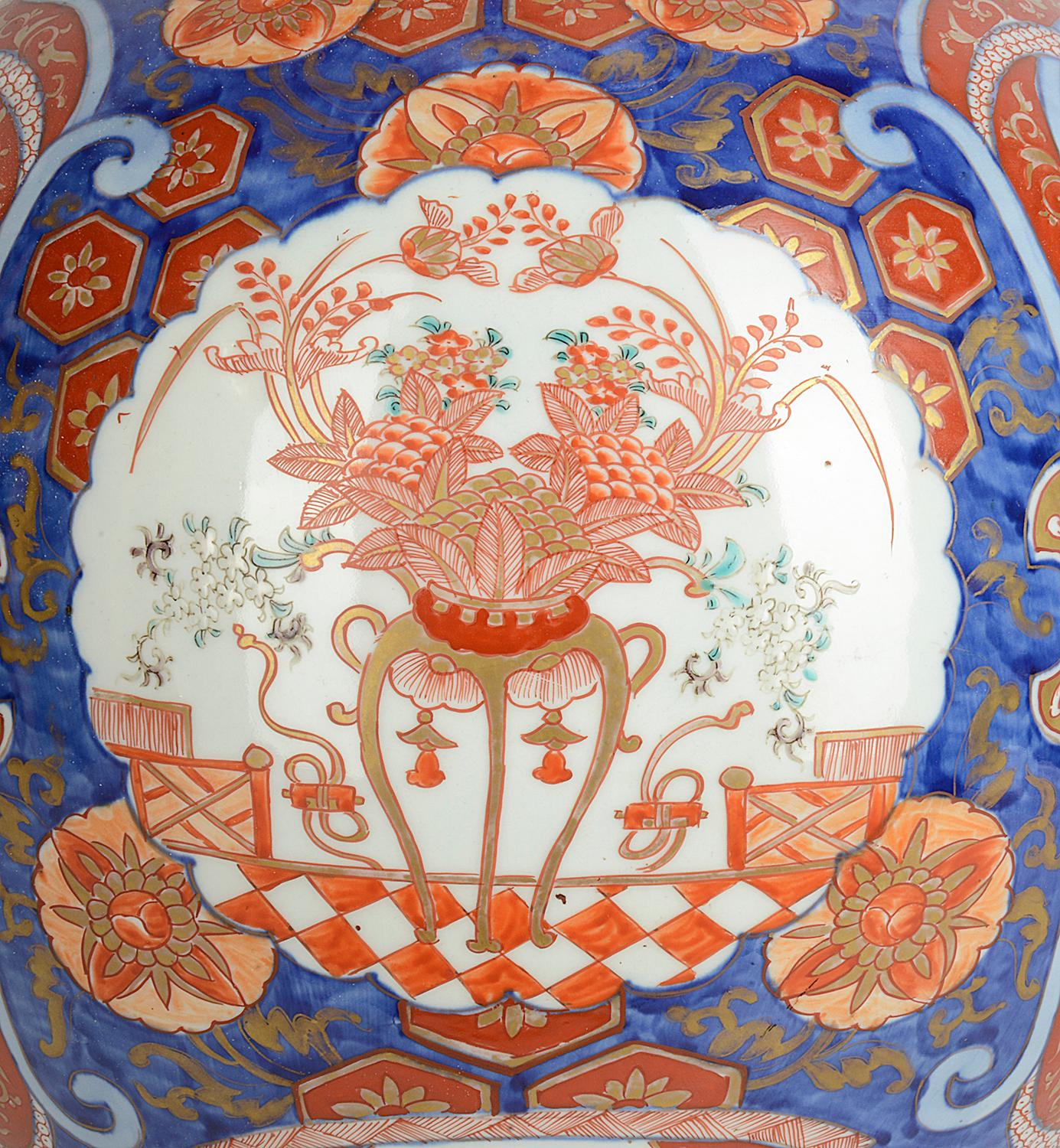 Porcelain Large 19th Century Imari Vase For Sale