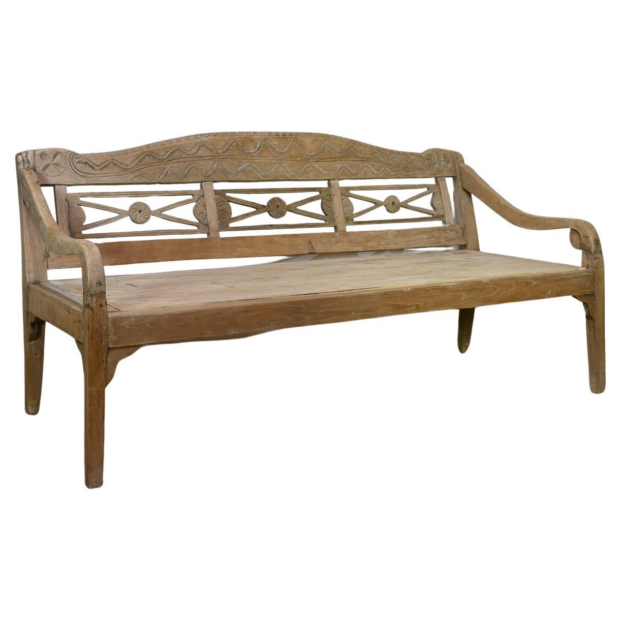 Large 19th Century Indonesian Teak Bench