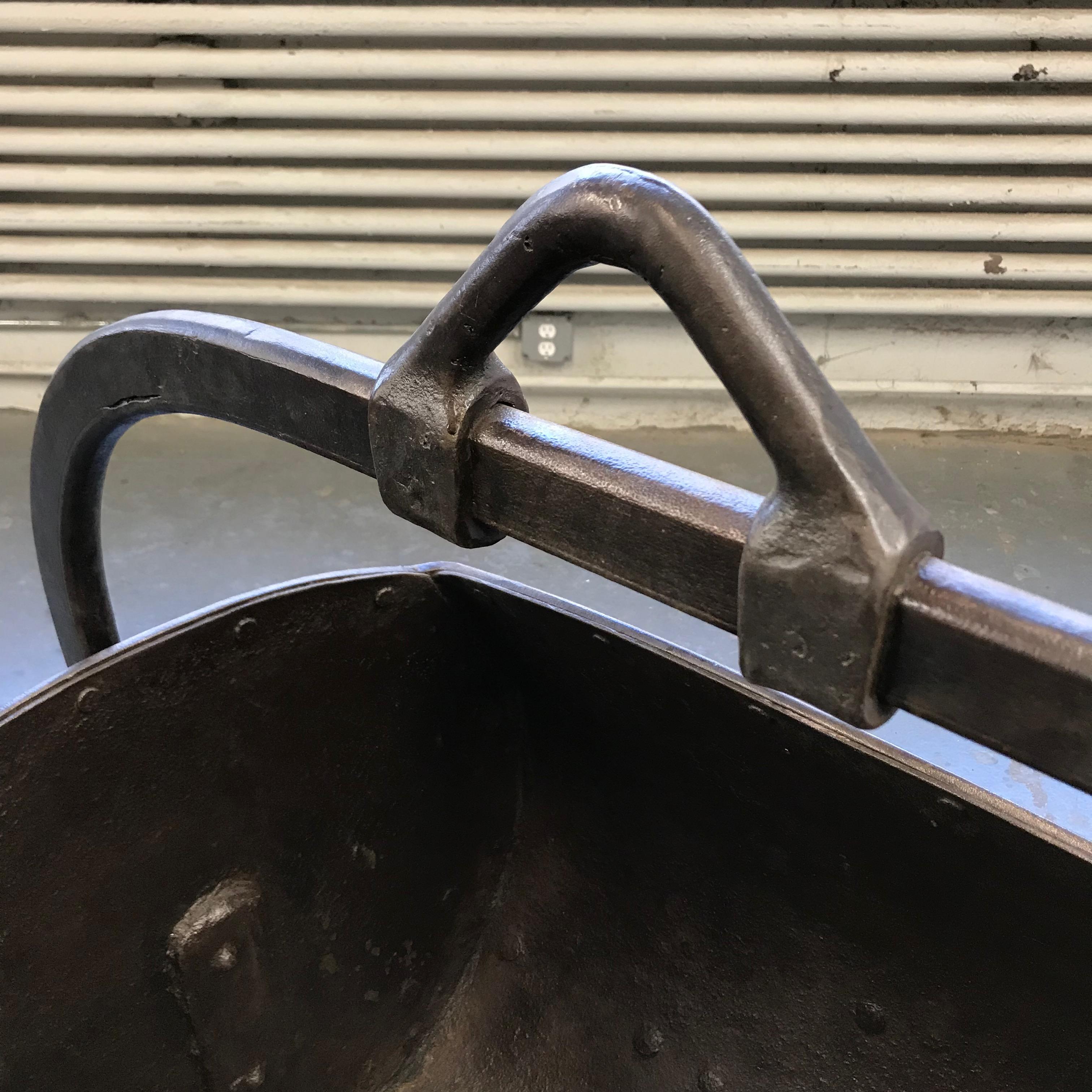 Large 19th Century Industrial Steel Coal Drag Shovel Bucket For Sale 5