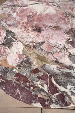 Large 19th Century Inlaid Italian circular table with purple marble