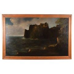 Grande dipinto di castello irlandese del XIX secolo