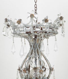 Large 19th Century Italian Beaded Chandelier