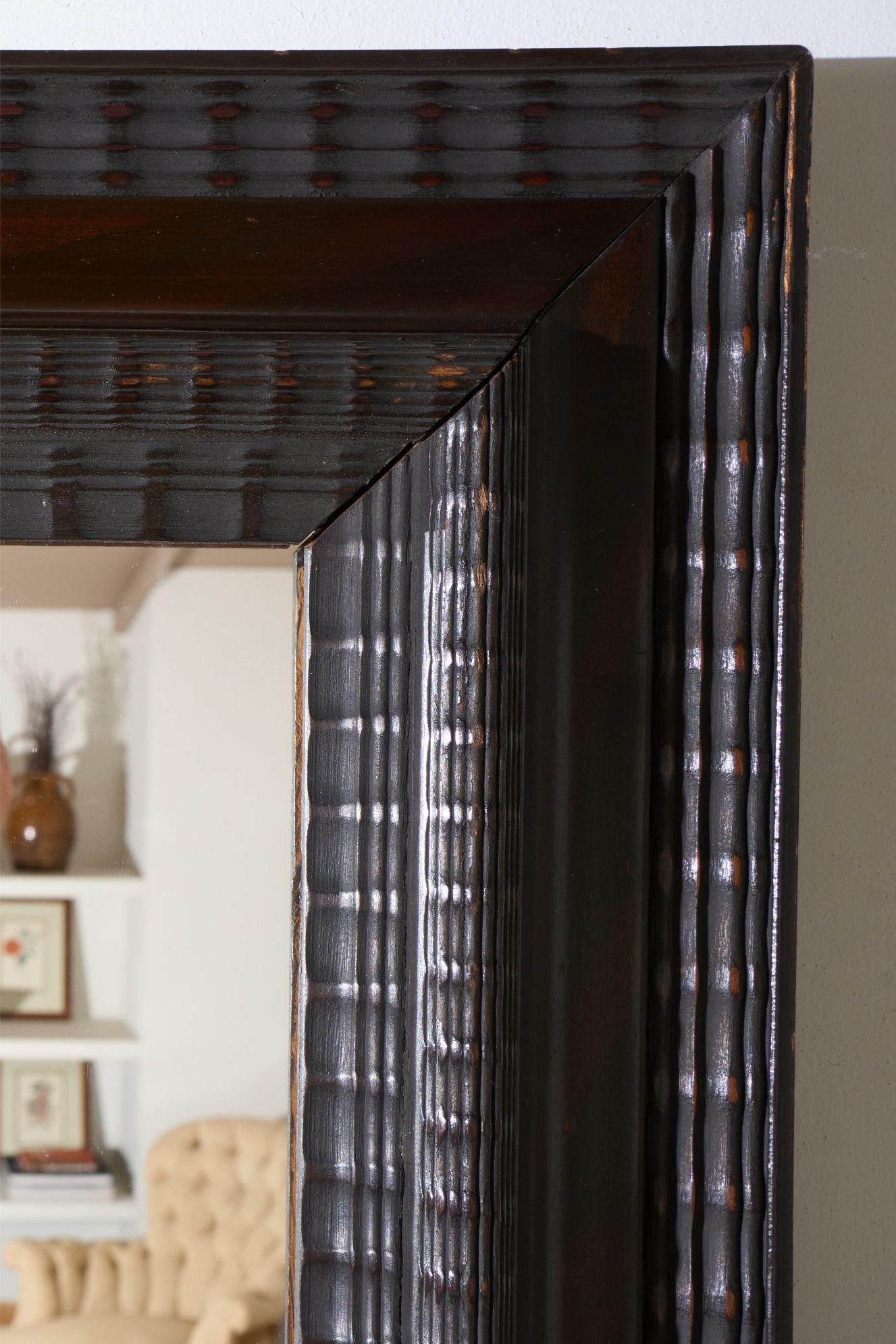 Large 19th century Italian Ebonised and faux mahogany wall mirror For Sale 2
