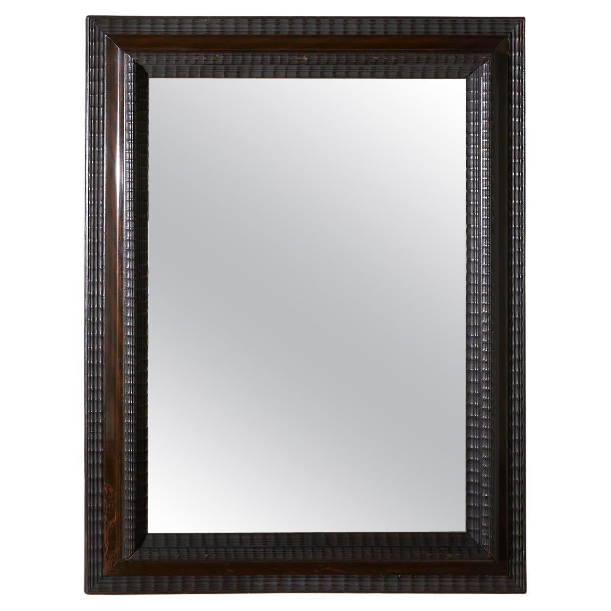 Large 19th century Italian Ebonised and faux mahogany wall mirror