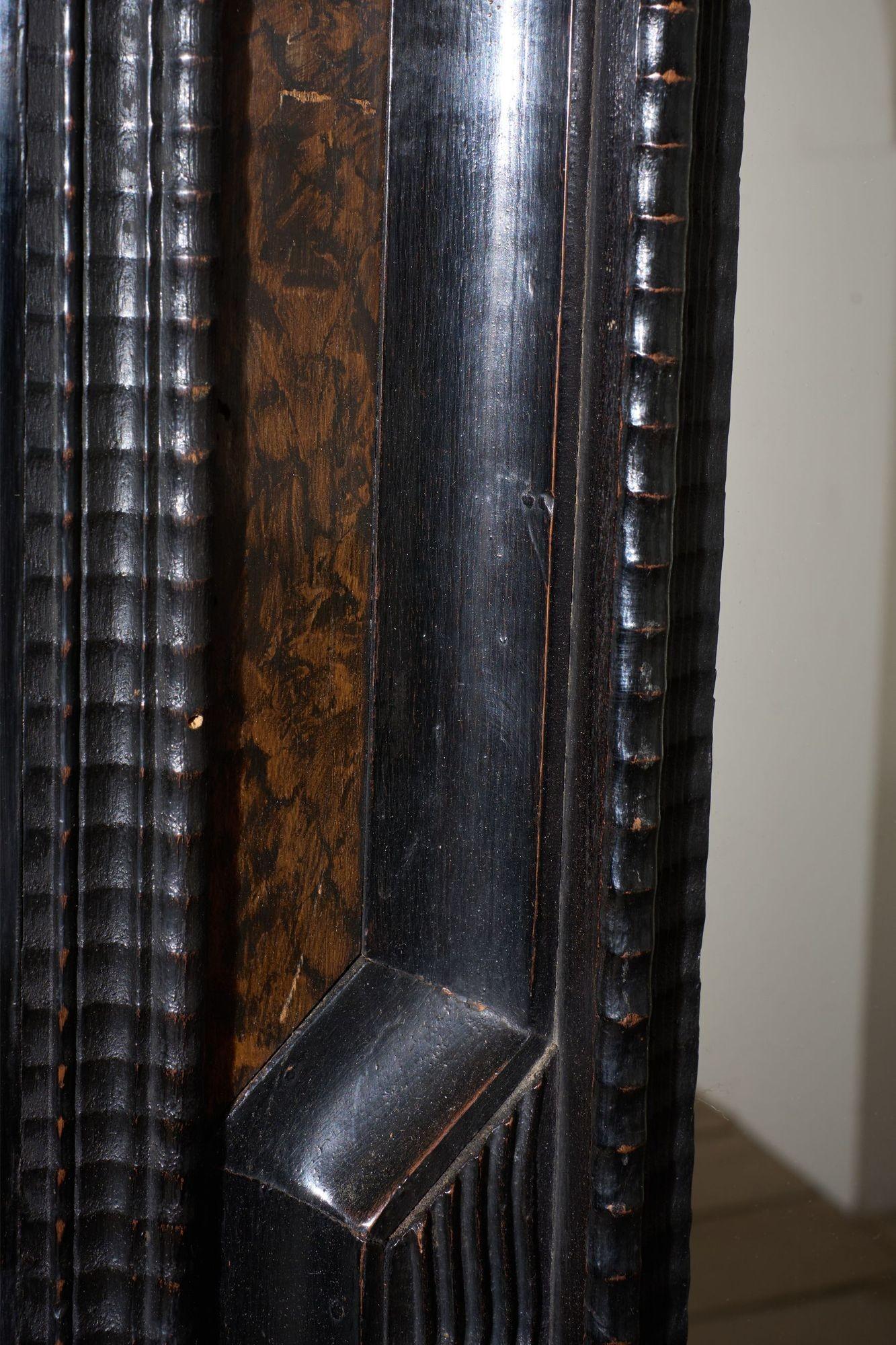 Large 19th century Italian Ebonised and faux tortoiseshell mirror For Sale 1