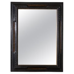 Large 19th century Italian Ebonised and faux tortoiseshell mirror
