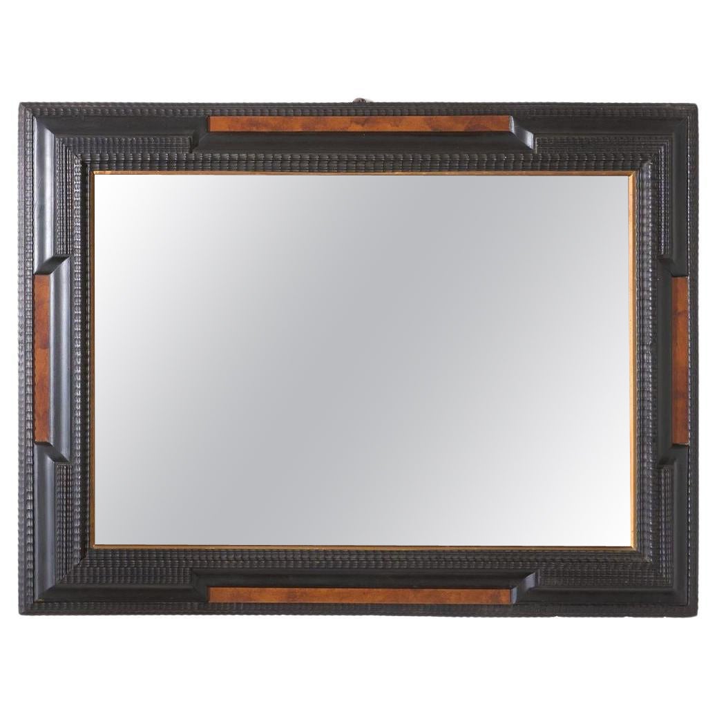 Large 19th Century Italian Ebonised and Faux tortoiseshell mirror