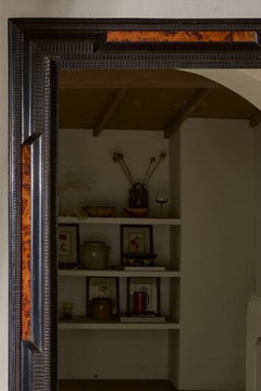 Large 19th century Italian Ebonised and faux tortoiseshell mirror - No6