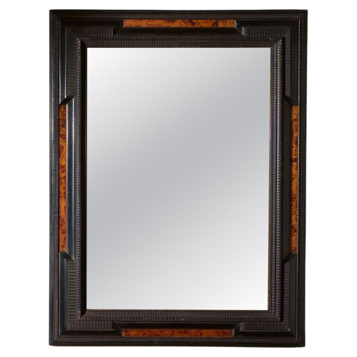 Large 19th century Italian Ebonised and faux tortoiseshell mirror - No6 For Sale