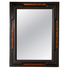 Large 19th century Italian Ebonised and faux tortoiseshell mirror - No6