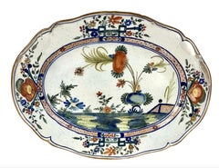 Gran bandeja italiana Faenza Garofano del siglo XIX