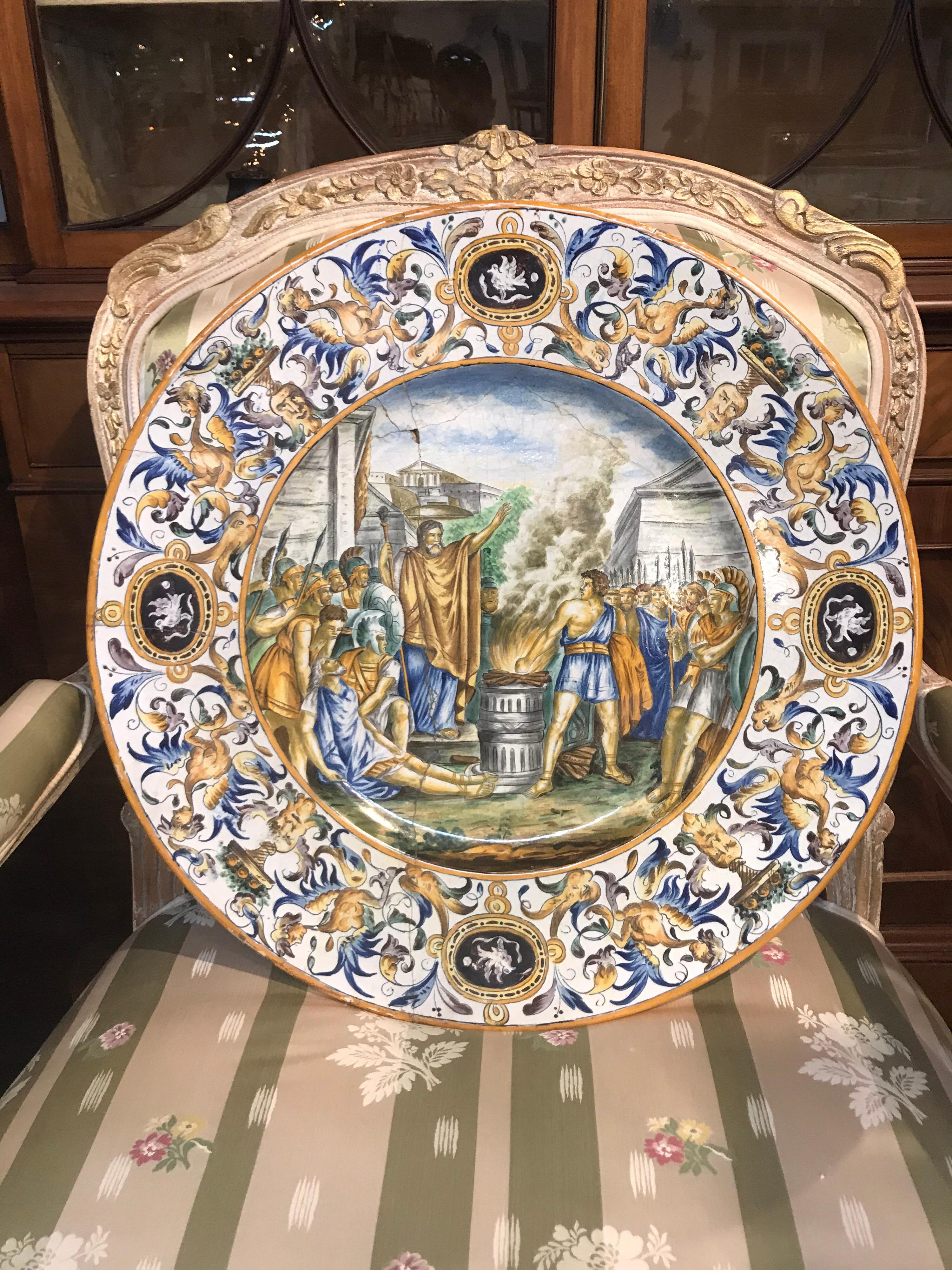 Large 19th Century Italian Faience Charger 4