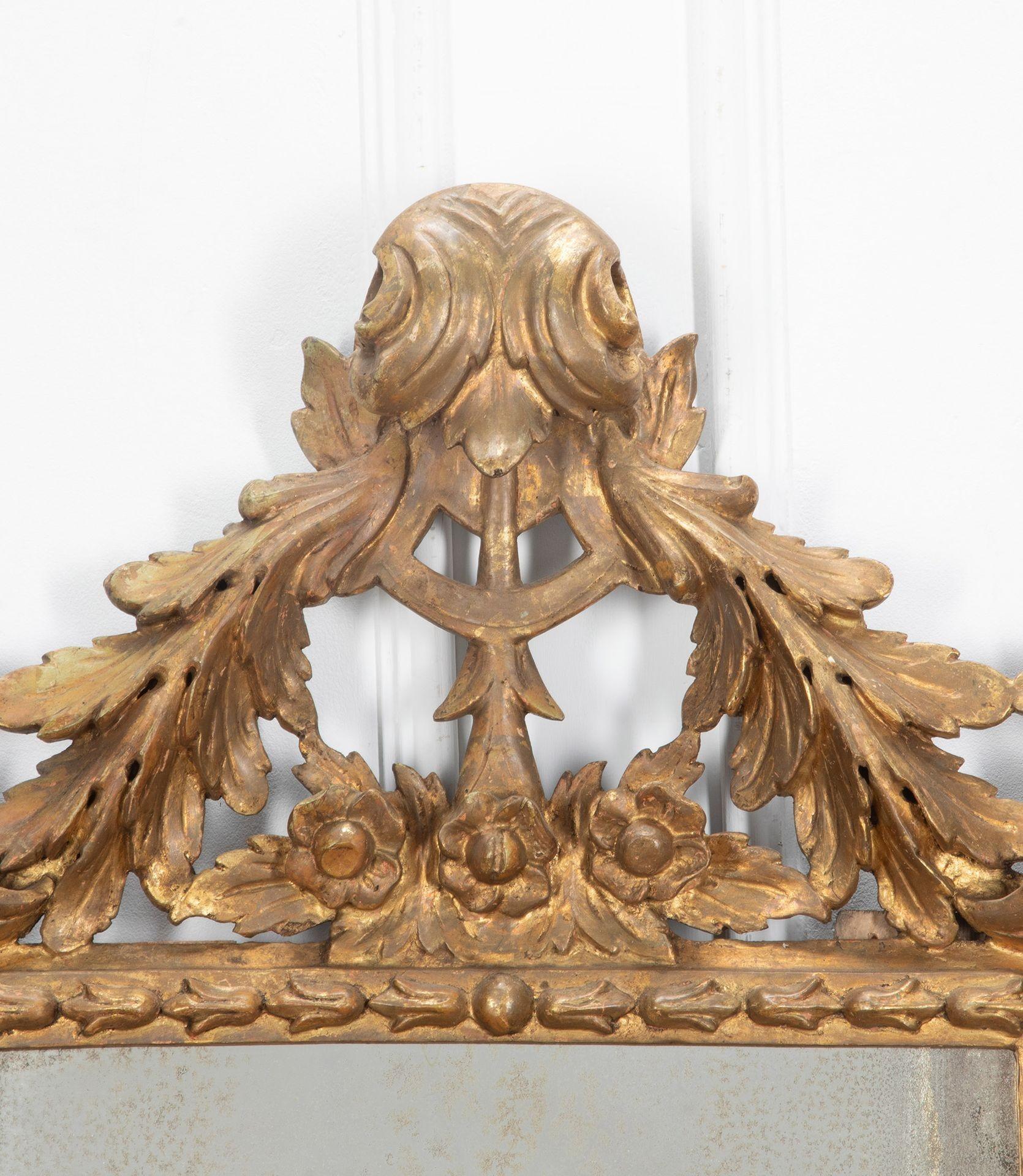 Doré Grand miroir baroque italien doré du 19ème siècle en vente