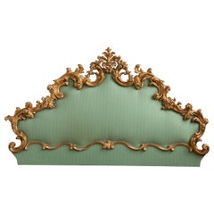 Large 19th Century Italian Giltwood Headboard in Rococo Style