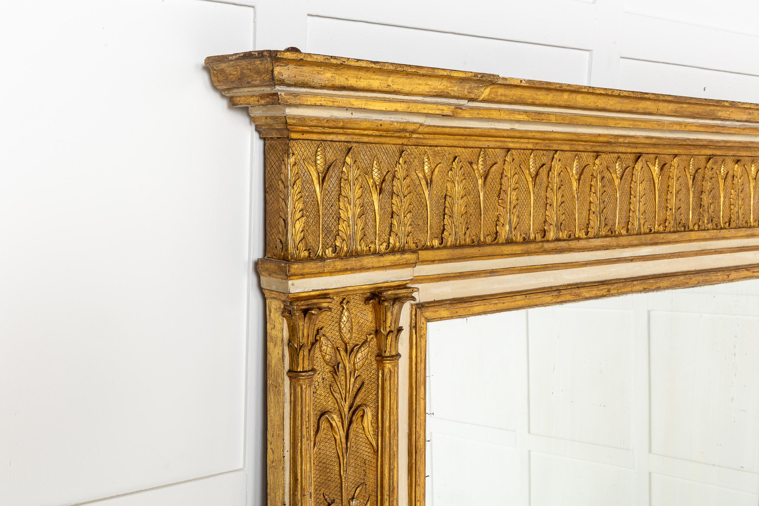Grand miroir en bois doré italien du 19e siècle Excellent état - En vente à Gloucestershire, GB