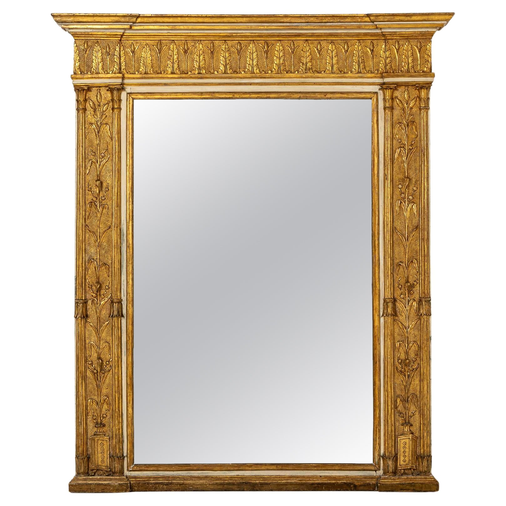 Large 19th Century Italian Giltwood Mirror