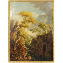 Large 19th Century Italian Landscape Painting