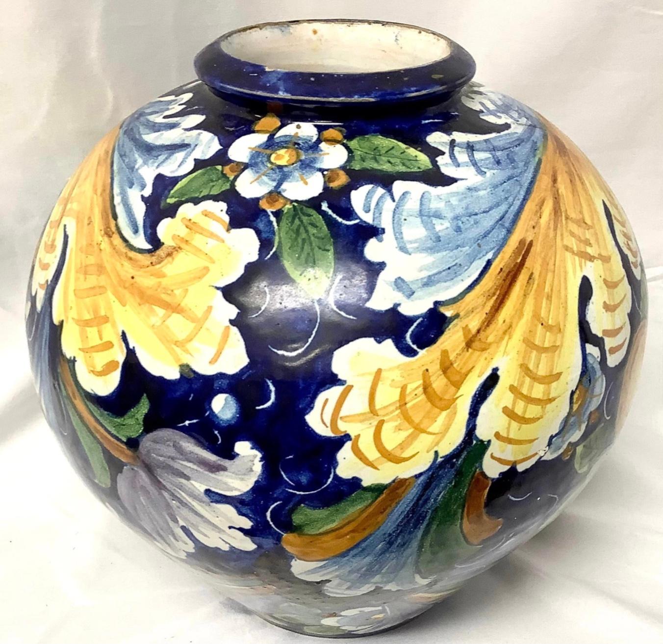 Großer italienischer Maiolica-Töpfer/Vase aus dem 19. Jahrhundert (Renaissance)