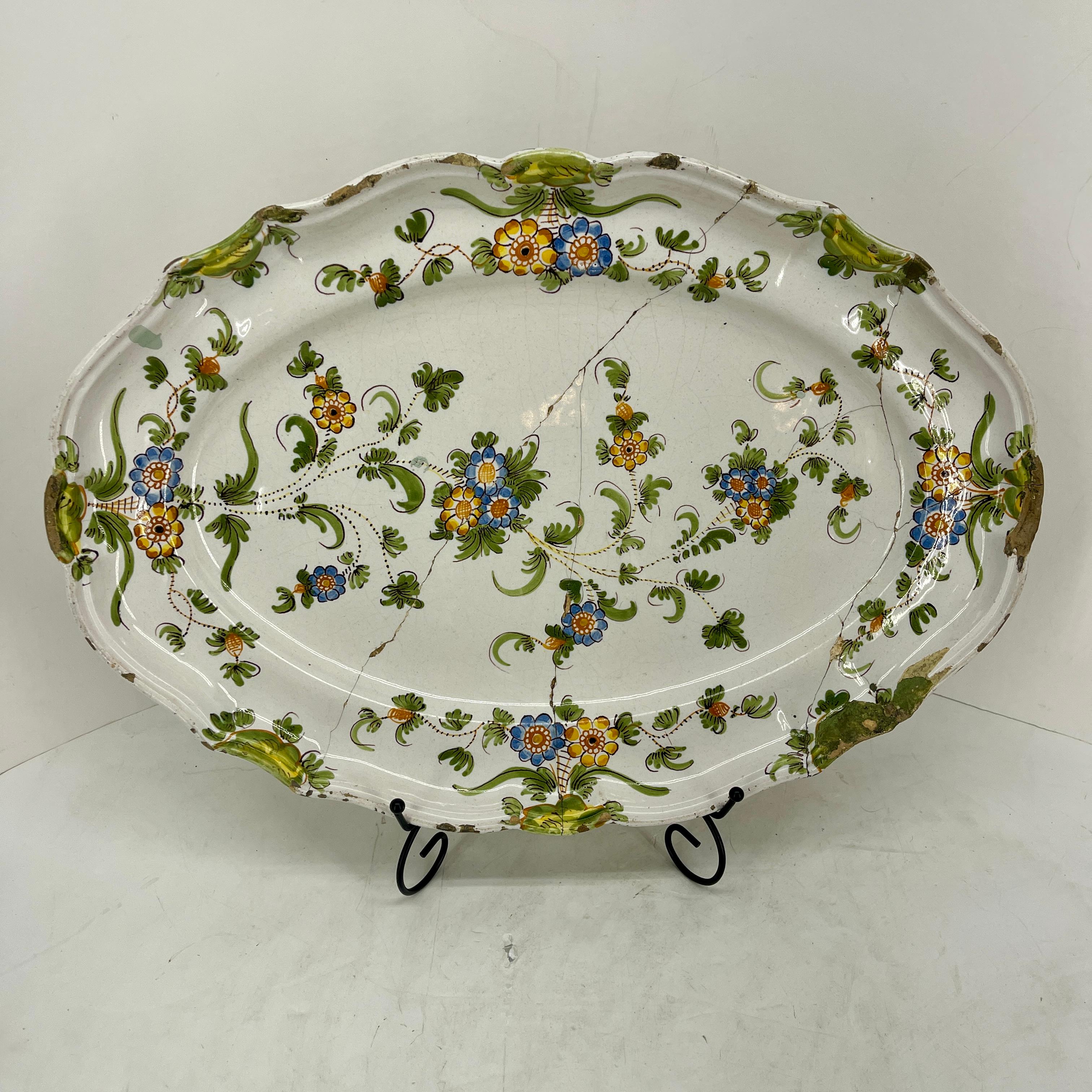 Renaissance Large 19th Century Italian Majolica Cantagalli Platter For Sale