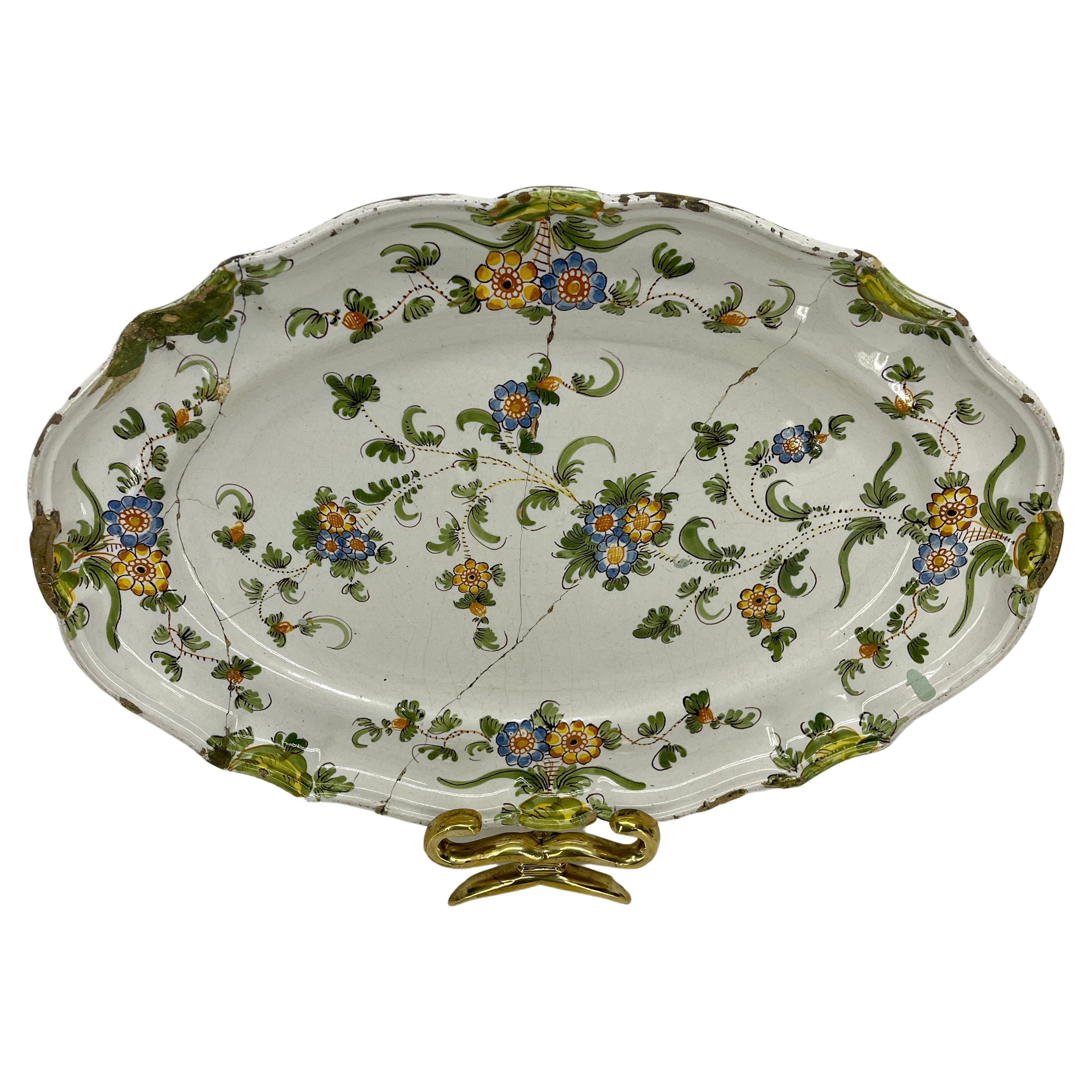 Large 19th Century Italian Majolica Cantagalli Platter For Sale