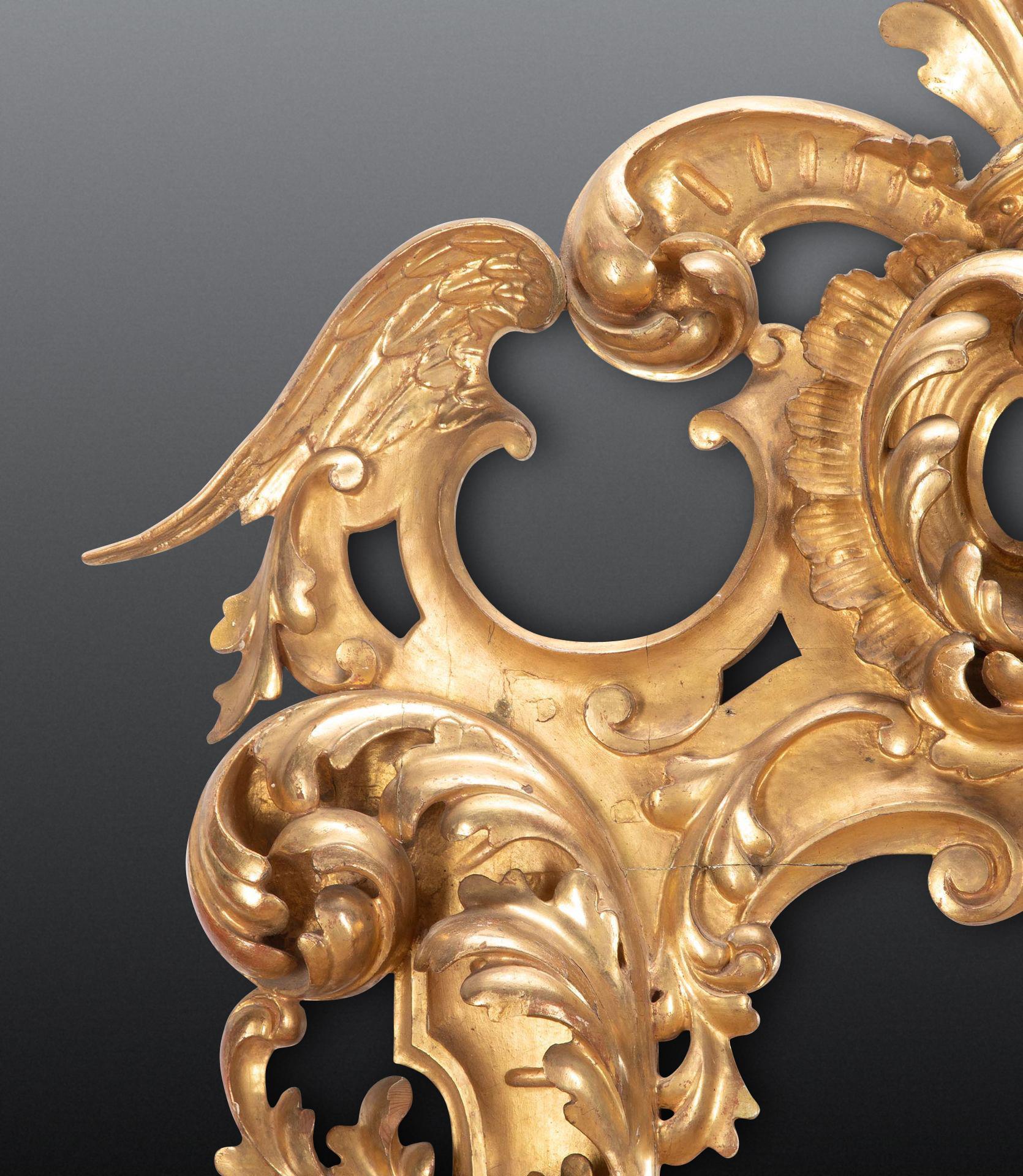 Rococo Grand miroir italien du 19ème siècle en vente