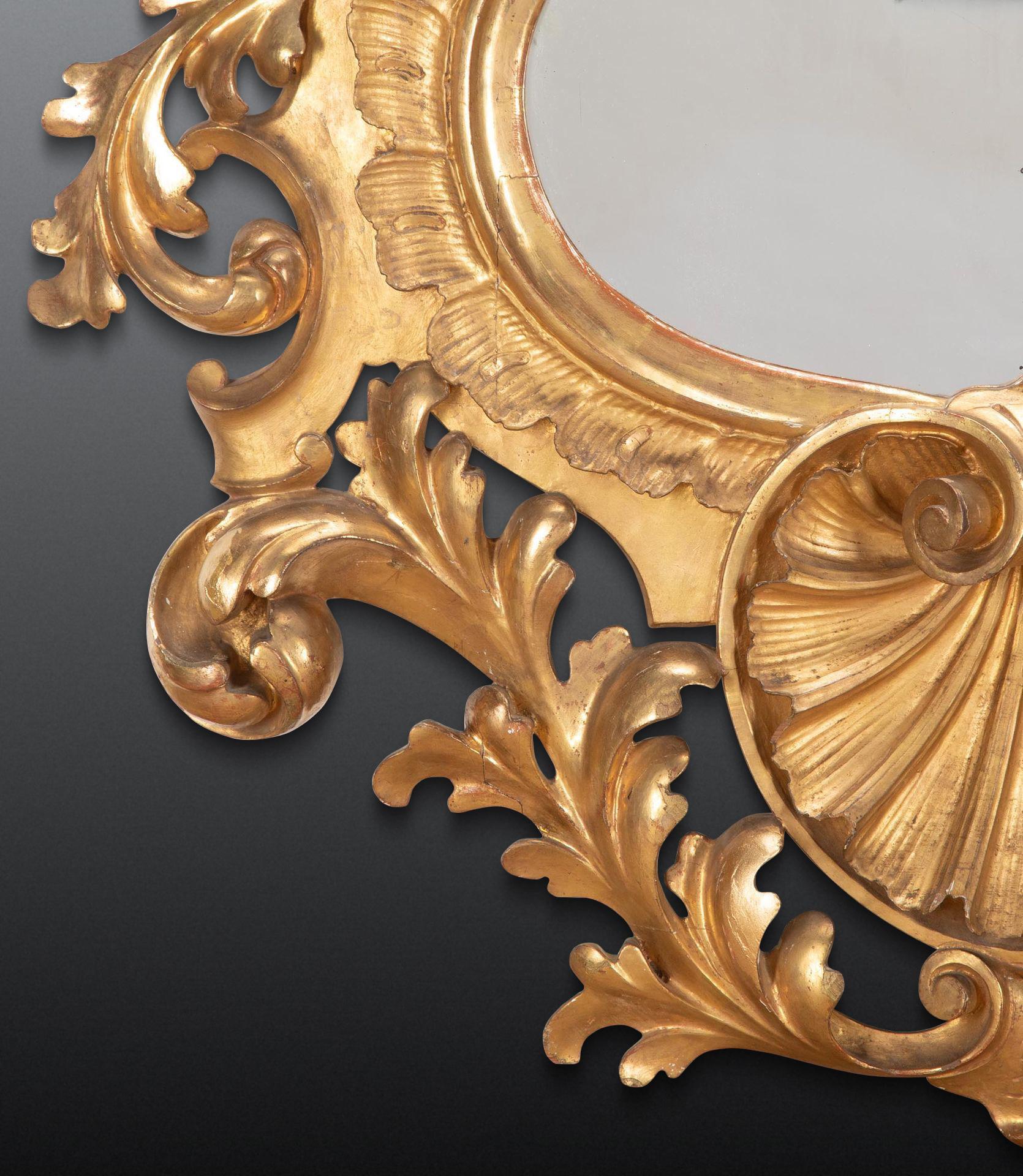 Verre Grand miroir italien du 19ème siècle en vente