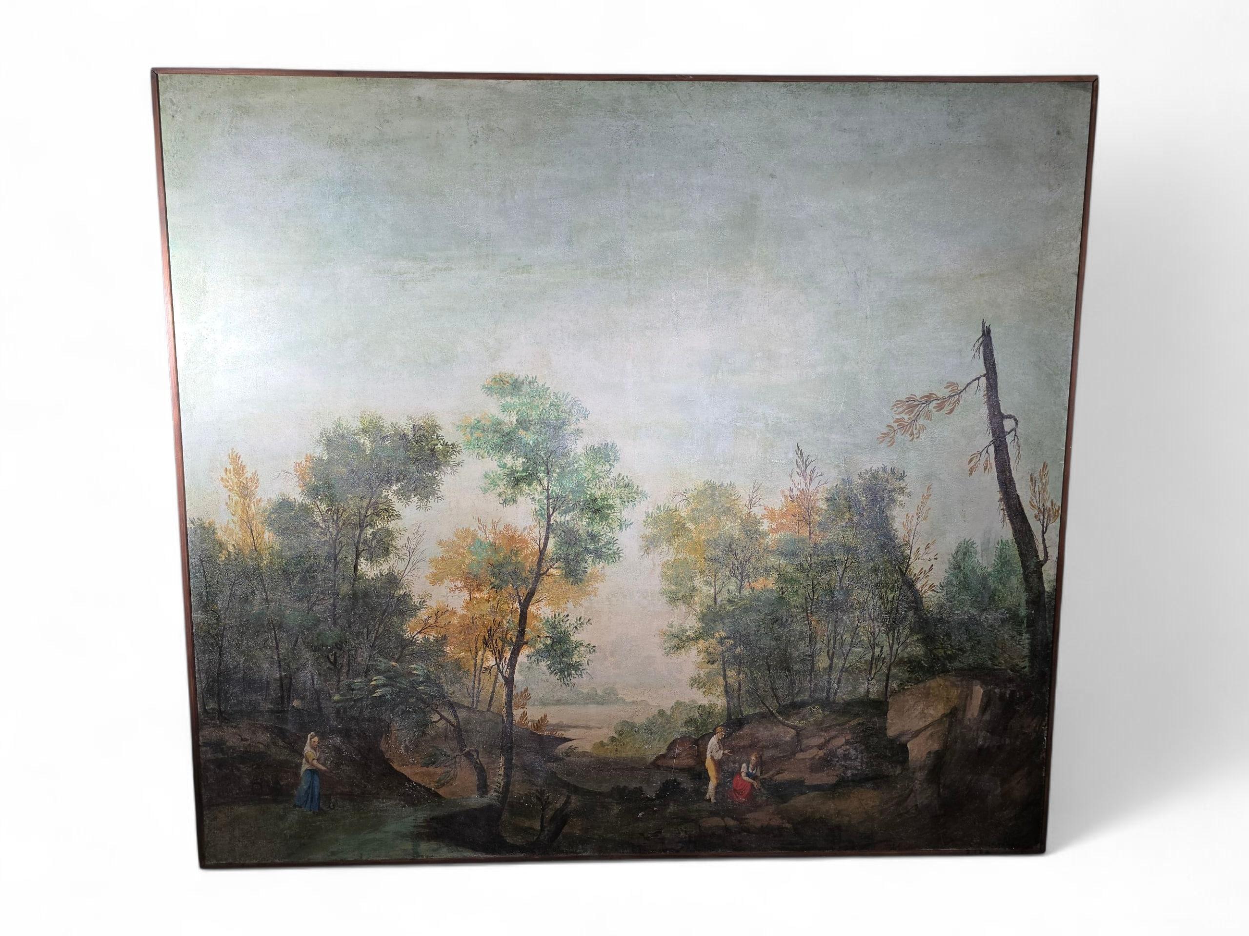 Großes italienisches Öl auf Leinwand aus dem 19. Jahrhundert - Pastorale Szene im Angebot 8