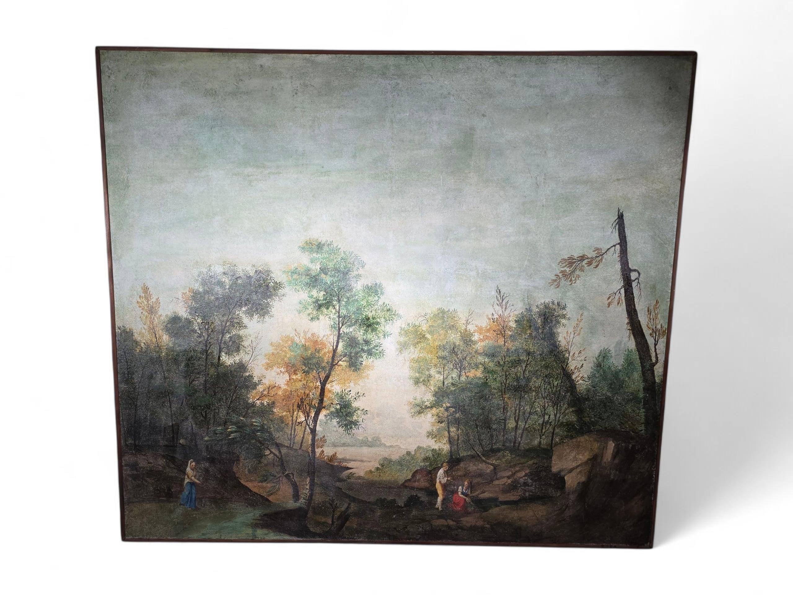 Großes italienisches Öl auf Leinwand aus dem 19. Jahrhundert - Pastorale Szene im Angebot 1