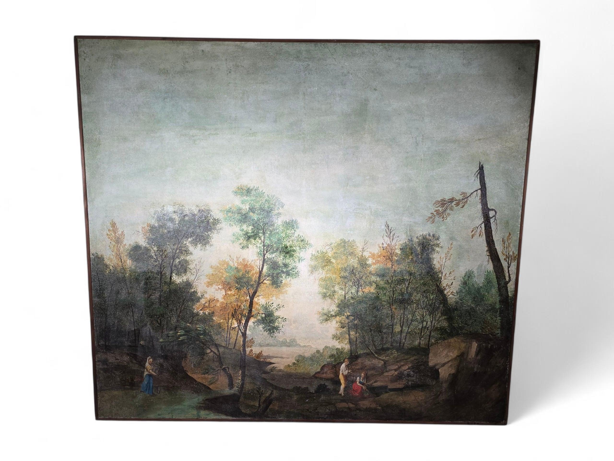 Großes italienisches Öl auf Leinwand aus dem 19. Jahrhundert - Pastorale Szene im Angebot 2