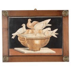 Large 19th Century Italian Scagliola Panel of 'The Doves of Pliny'